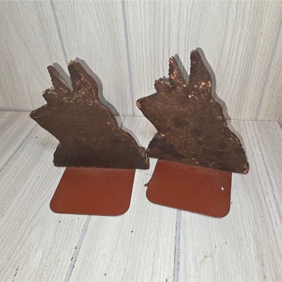 Vtg 60s- 70s Wood Scotty Dog Bookends Anthropomorphic Scottish Terrier MCM  Read - Picture 2 of 9